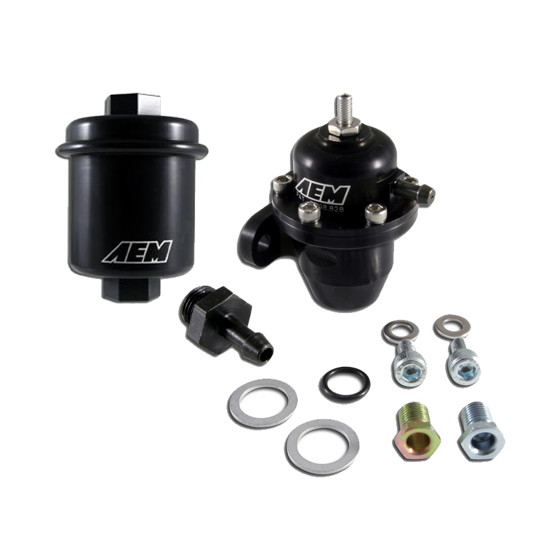 AEM Fuel Pressure Regulator & Fuel Filter for Acura Honda ... aem honda civic fuel filter 